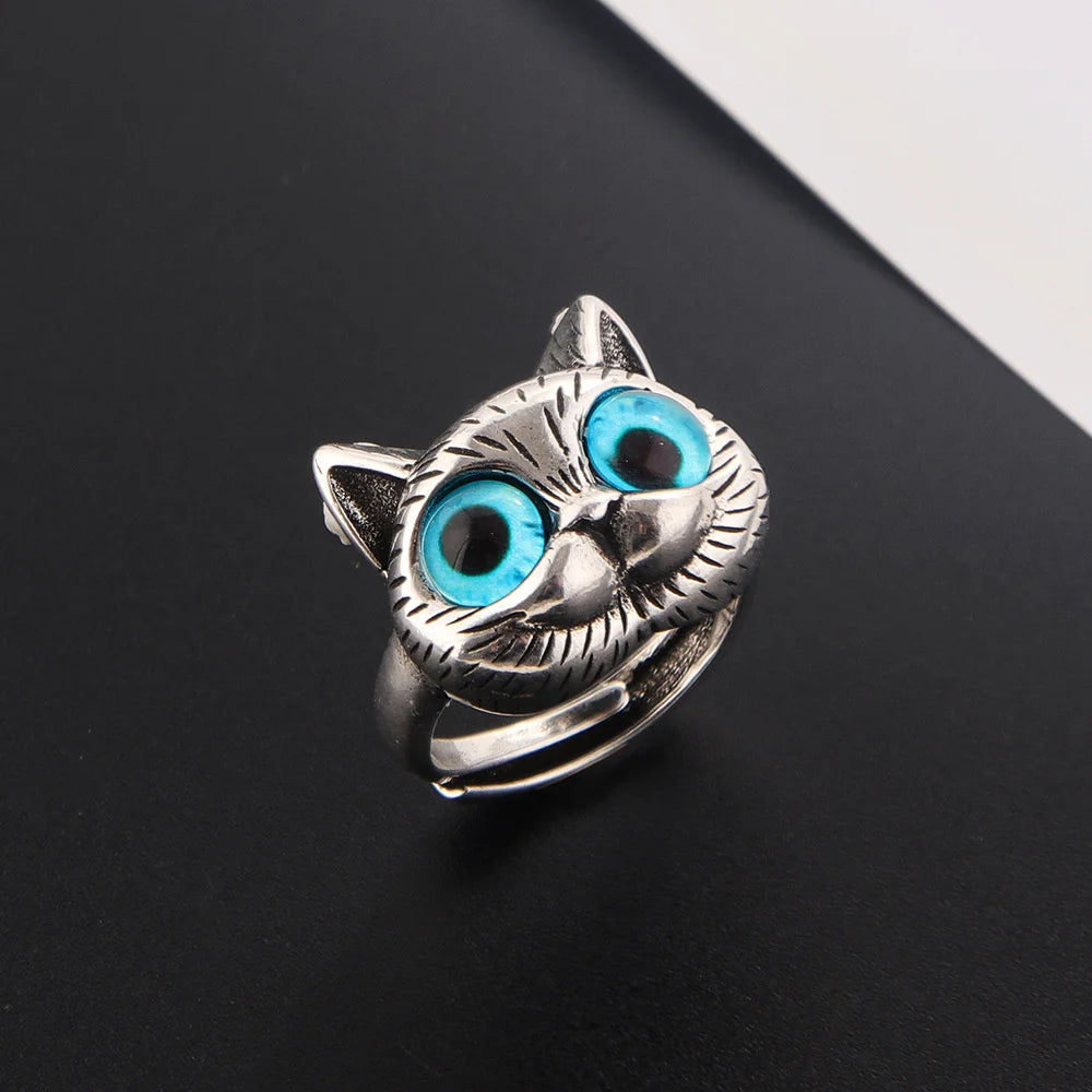 Cute Silver Color Alloy Cat Ring