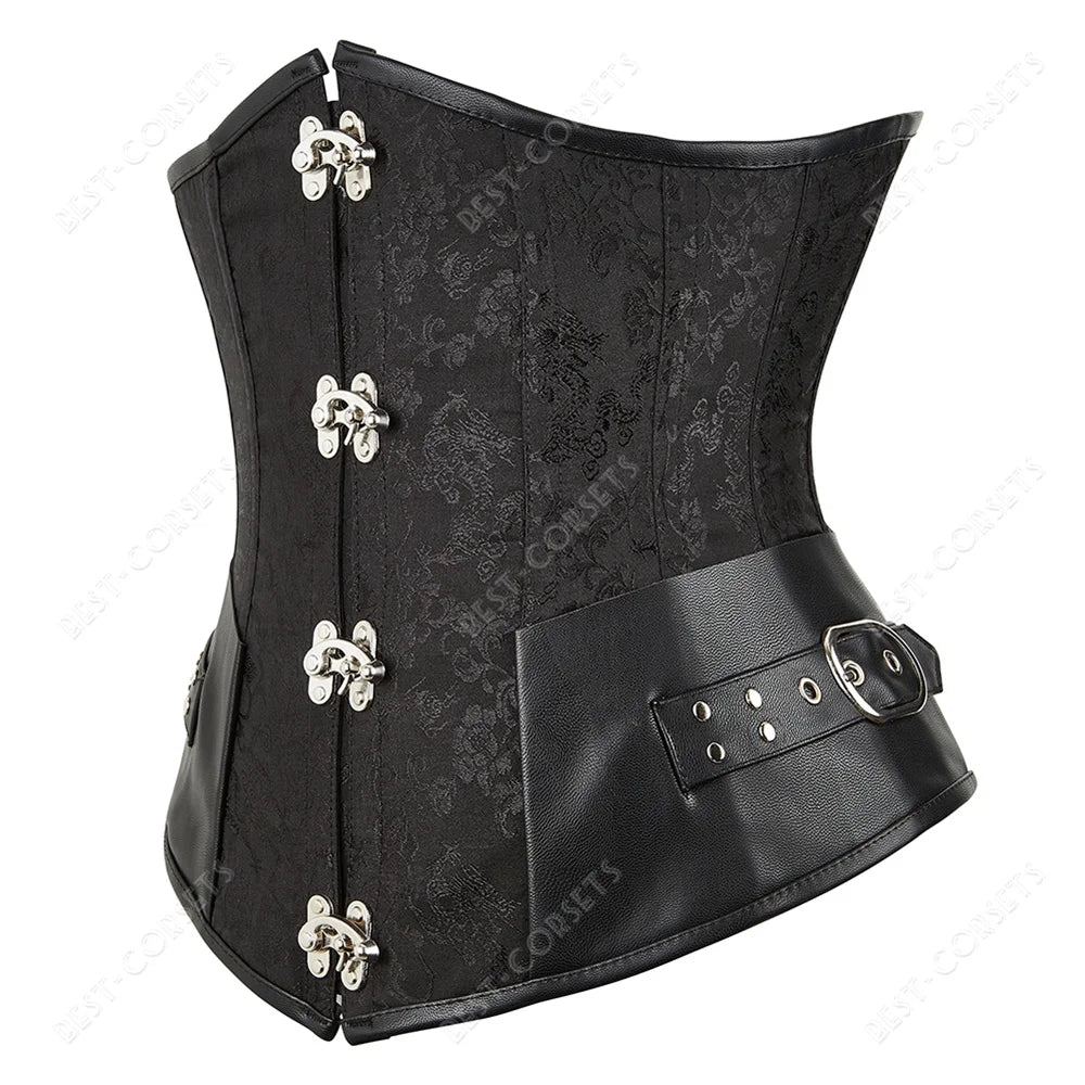 Brown Corset Women Steampunk Faux Leather