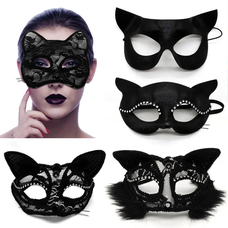 Sexy Cosplay Lace Cat Mask for Women