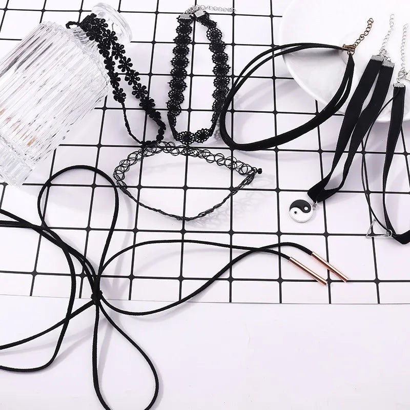 Victorian Black Lace Necklace for Women