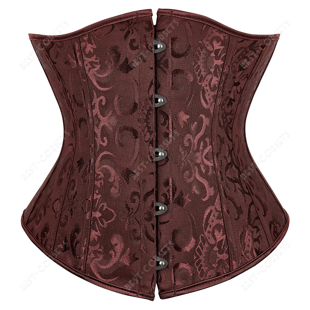 Brown Corset Women Steampunk Faux Leather