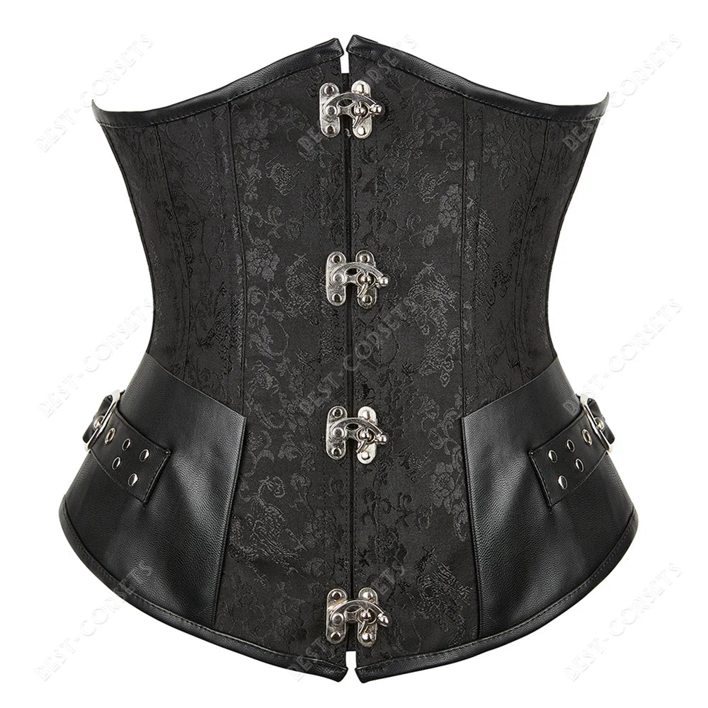 Brown Corset Women Steampunk Faux Leather