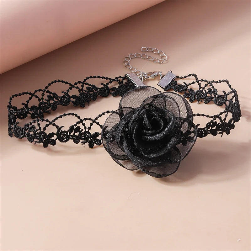 Victorian Black Lace Necklace for Women