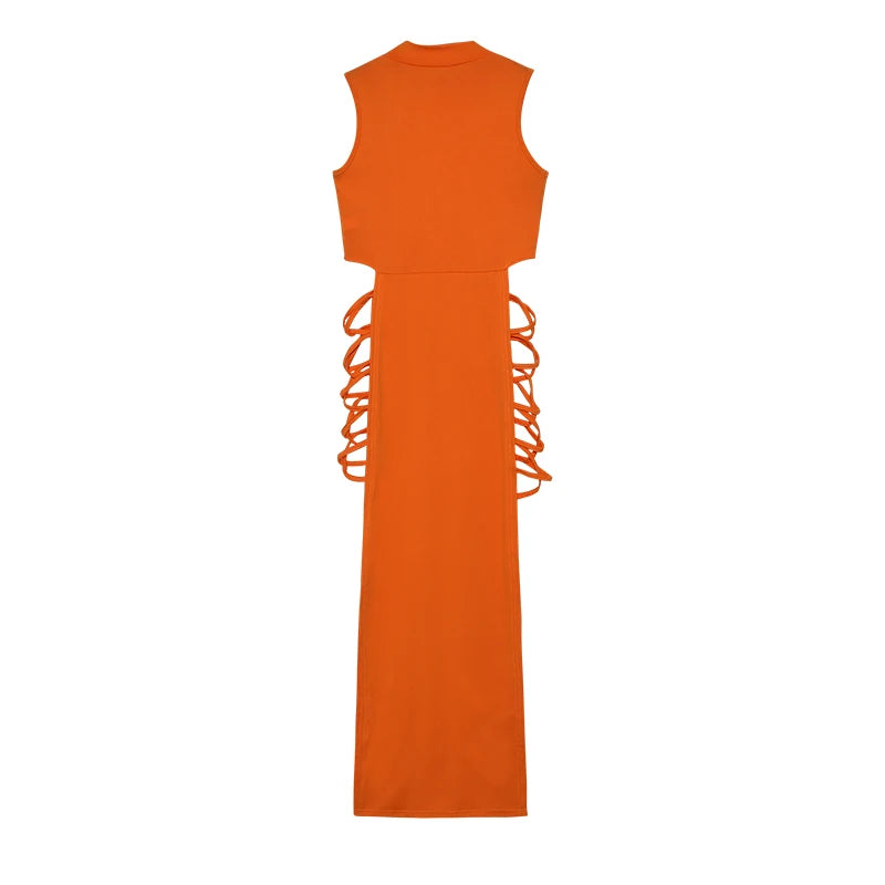 Stylish Neo-Gothic Sleeveless Long Dress