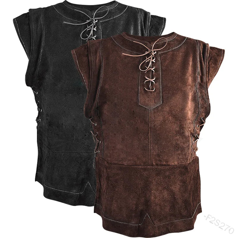Gothic Men's Bandage Pirate Knight Waistcoat
