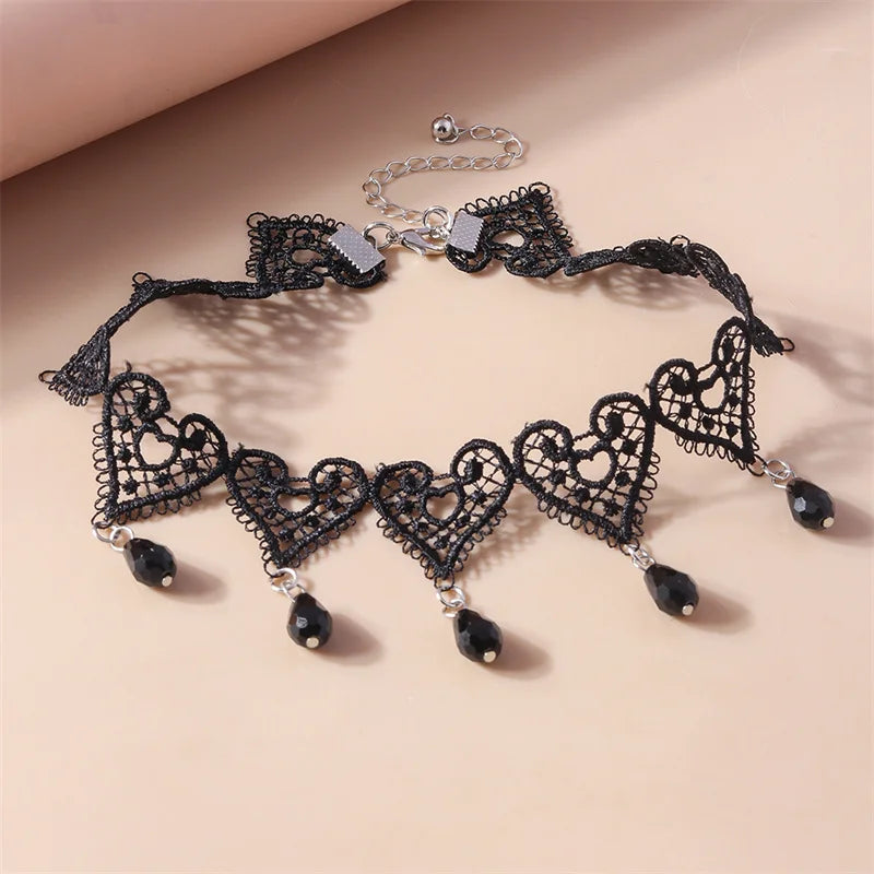 Victorian Black Lace Necklace for Women