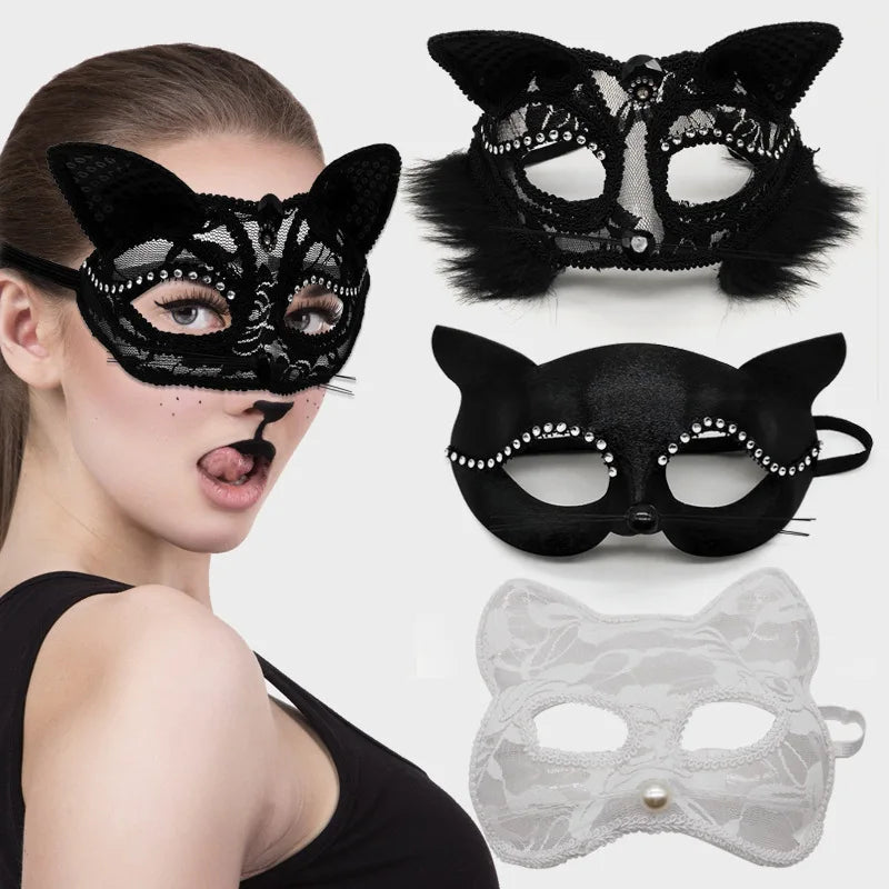 Sexy Cosplay Lace Cat Mask for Women