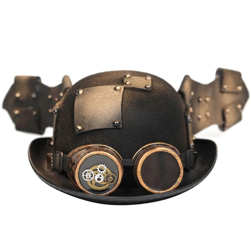 Vintage Steampunk Top Hat Gear Glasses