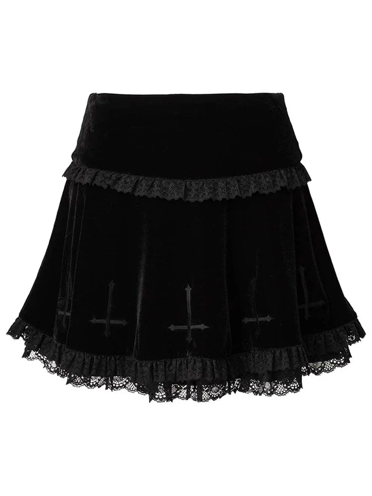 Gothic Neo-Gothic Punk Vintage Skirt Lace