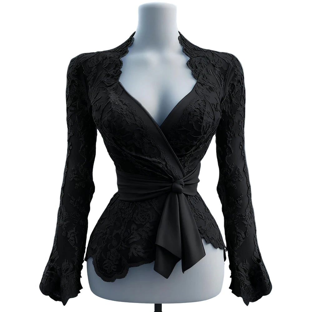 Vintage Lace Long Sleeve Blouse