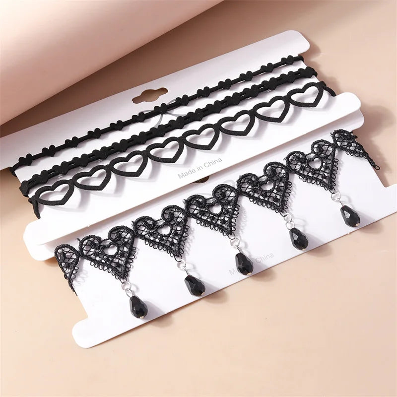 Victorian Black Lace Necklace for Women
