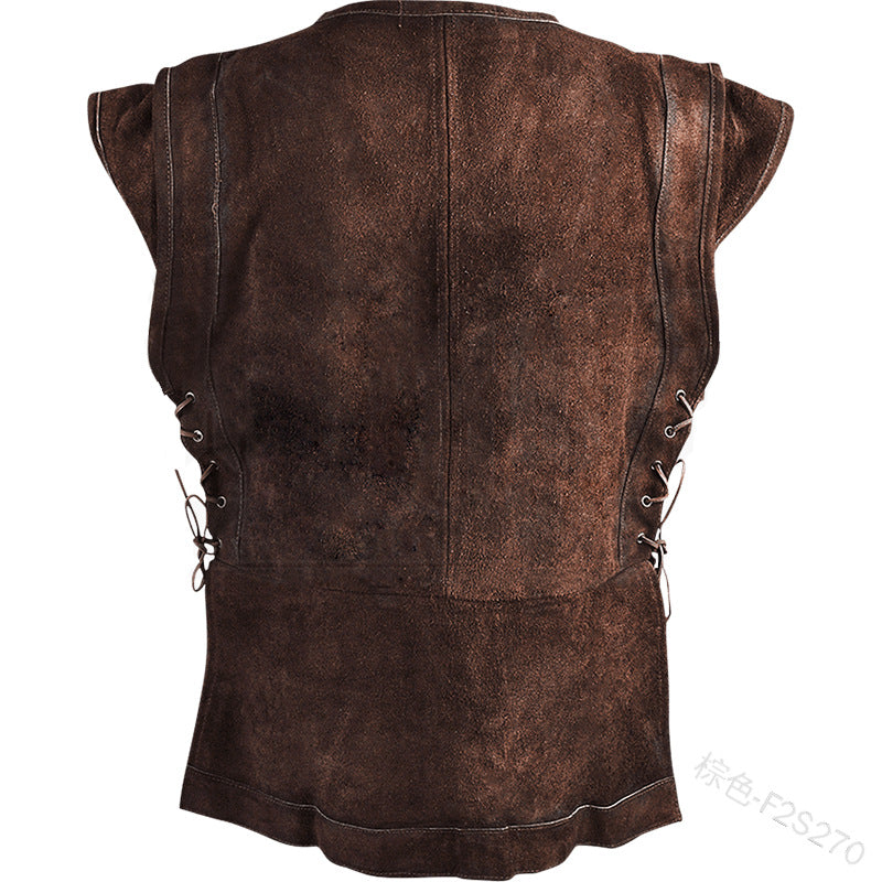 Gothic Men's Bandage Pirate Knight Waistcoat