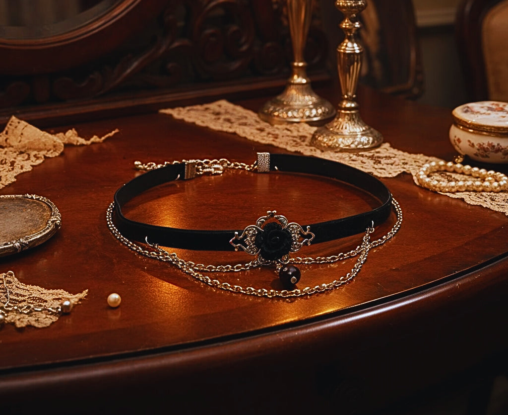 Black Gothic Victorian Choker Necklace