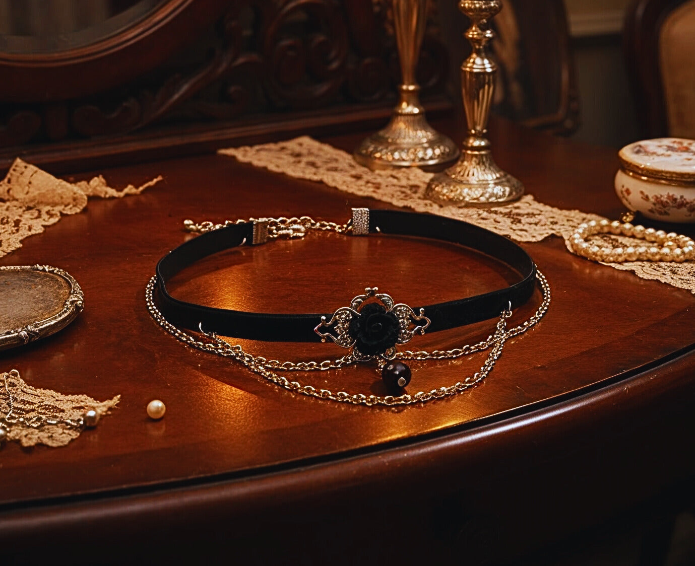 Black Gothic Victorian Choker Necklace