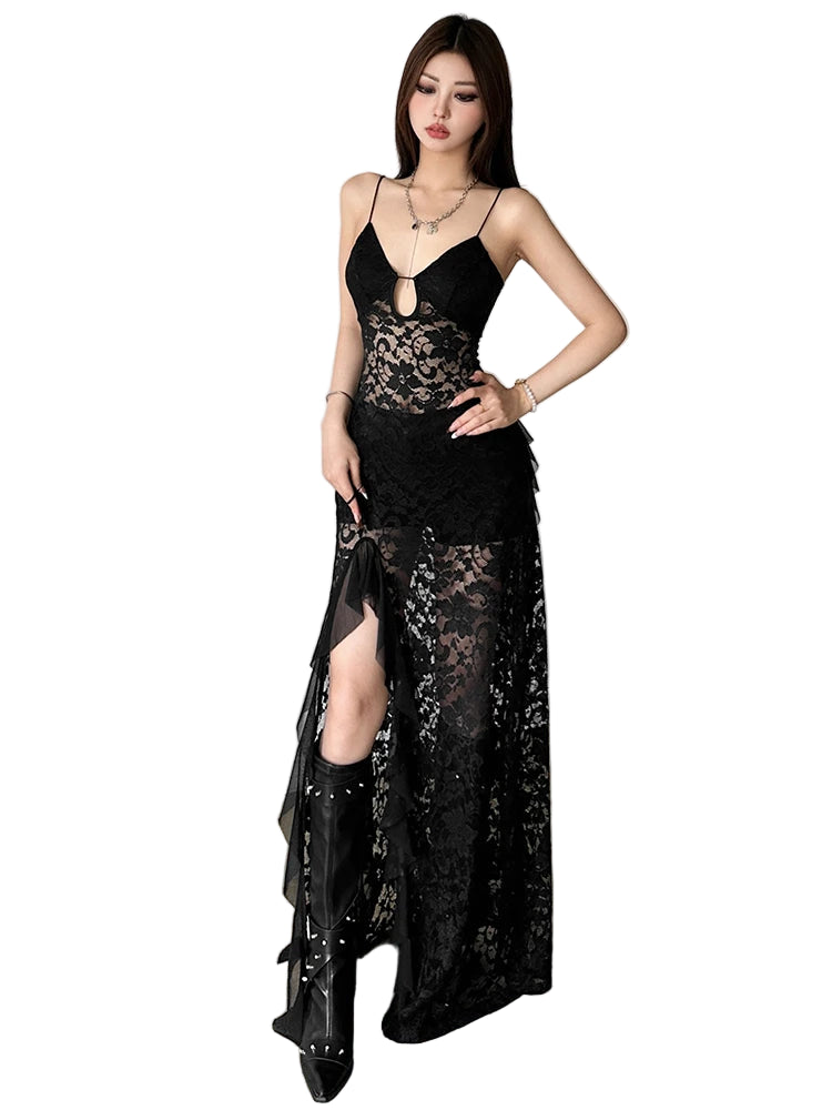 Dark Gothic Vintage Steampunk Halloween Maxi Dress