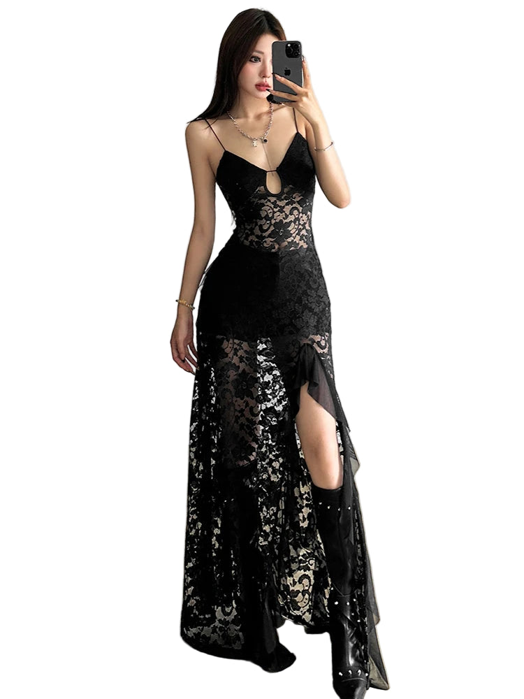 Dark Gothic Vintage Steampunk Halloween Maxi Dress