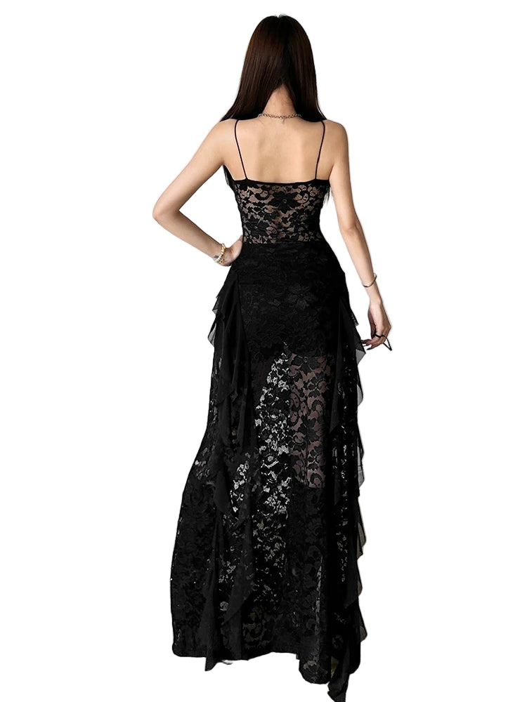 Dark Gothic Vintage Steampunk Halloween Maxi Dress