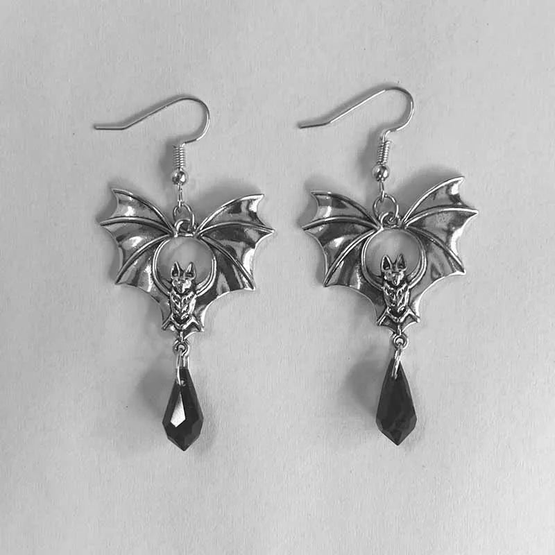 Gothic Neo Gothic Steampunk Vintage Punk Bat Earring Pendant