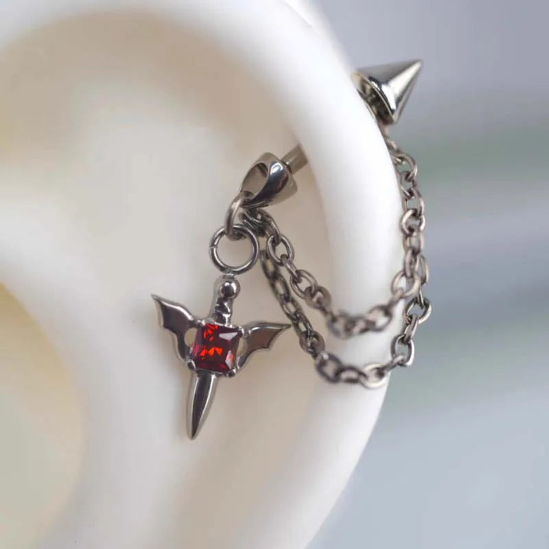 Gothic Neo Gothic Steampunk Vintage Punk Earring Y2K Chain