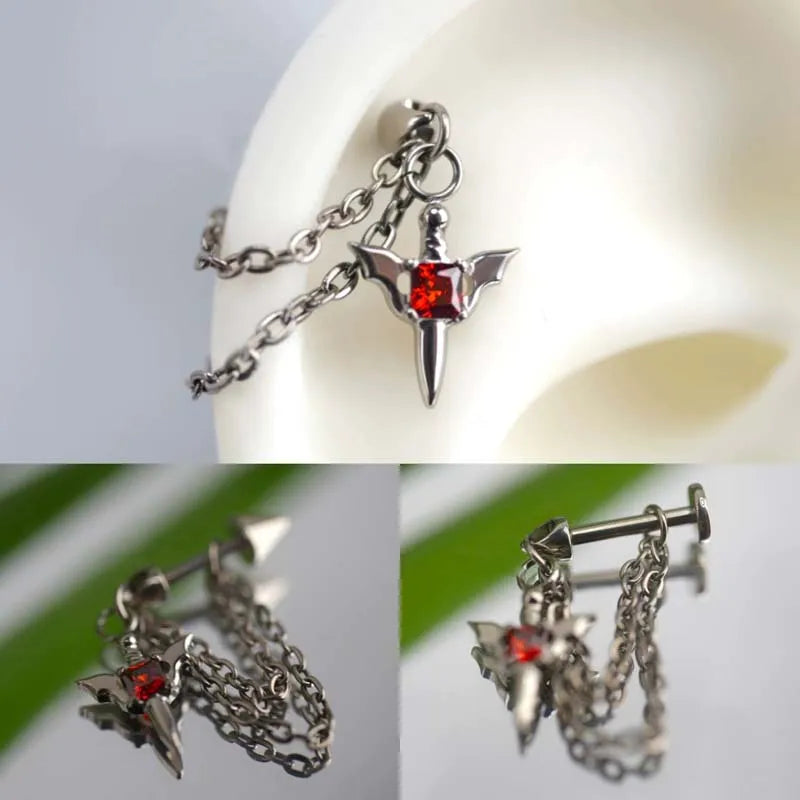 Gothic Neo Gothic Steampunk Vintage Punk Earring Y2K Chain