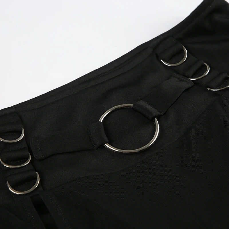 Gothic See Through Maxi Skirt with Low Waisted Shorts