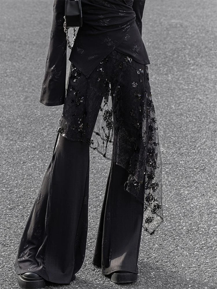 Gothic Steampunk Skirt Glitter Vintage Y2K