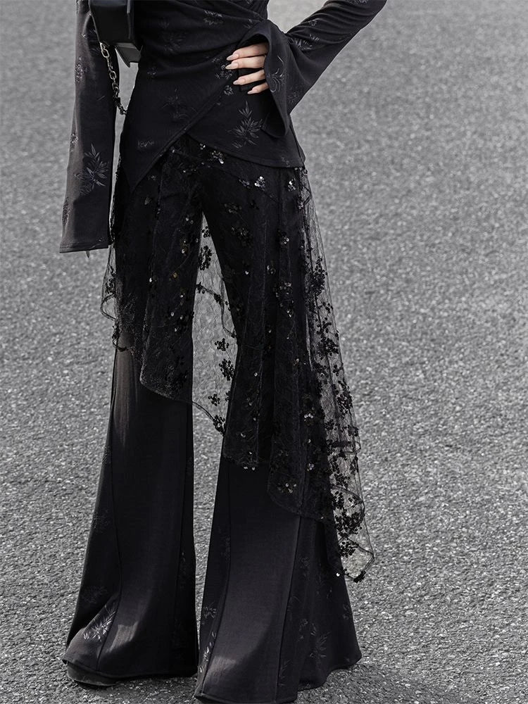 Gothic Steampunk Skirt Glitter Vintage Y2K