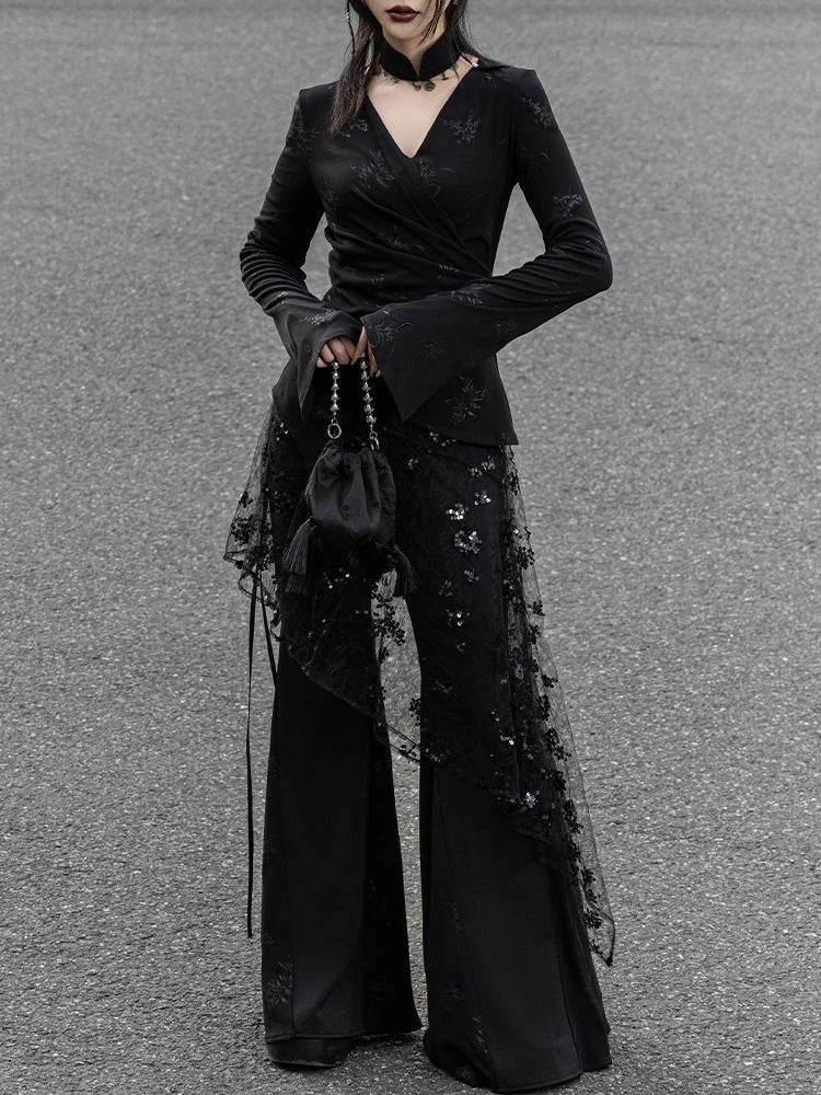 Gothic Steampunk Skirt Glitter Vintage Y2K