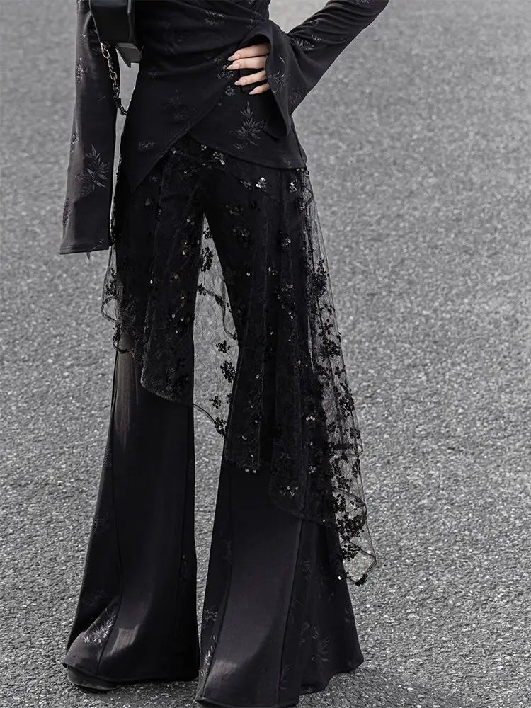 Gothic Steampunk Skirt Glitter Vintage Y2K