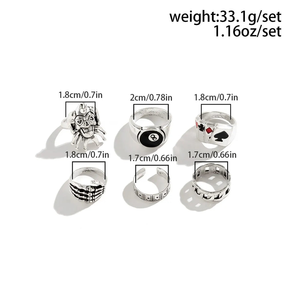 Gothic Vintage Steampunk Halloween Skull Rings