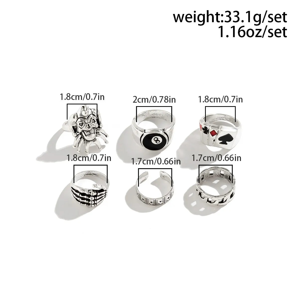 Gothic Vintage Steampunk Halloween Skull Rings