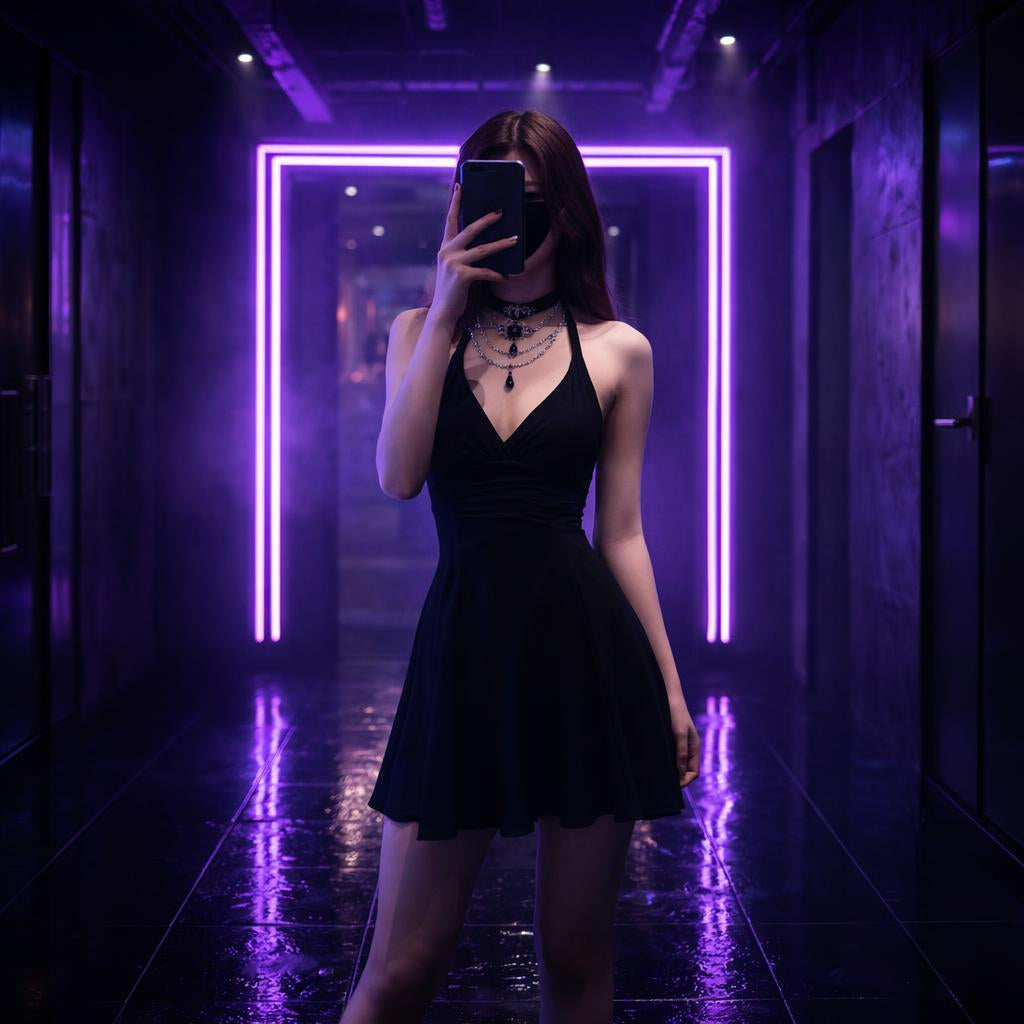 Minivestido gótico de encaje chic