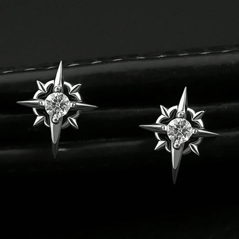 Punk Gothic Star Earring Silver Unisex