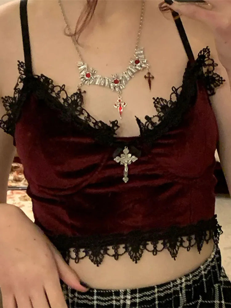 Punk Gothic Vintage Sterampunk Crop Top Emo