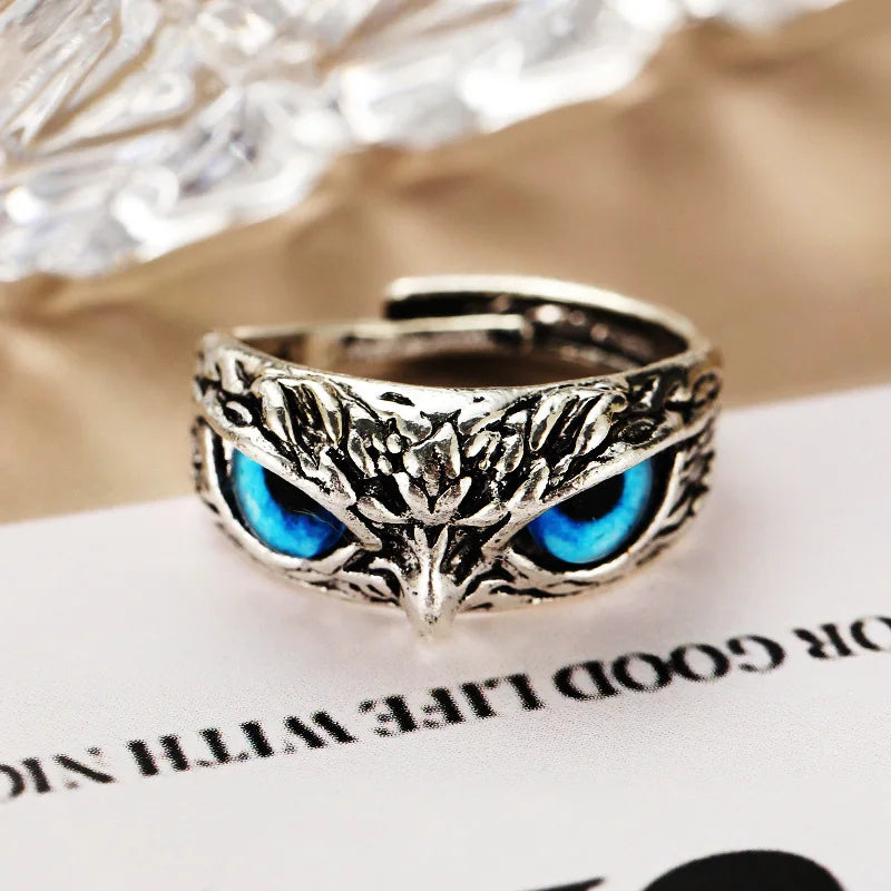 Punk Gothic Vintage Steampunk Ring Owl