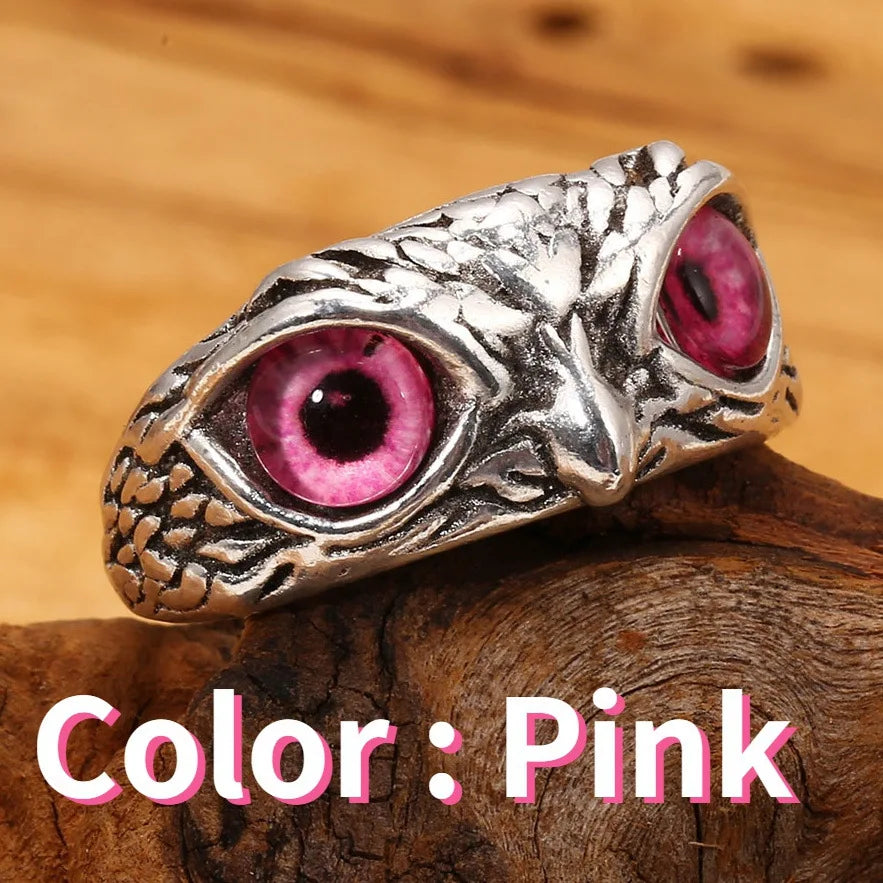 Punk Gothic Vintage Steampunk Ring Owl