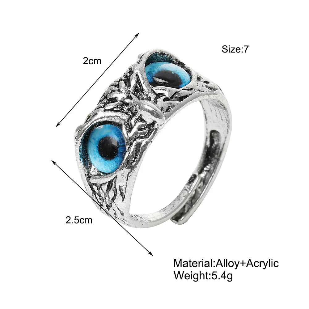 Punk Gothic Vintage Steampunk Ring Owl