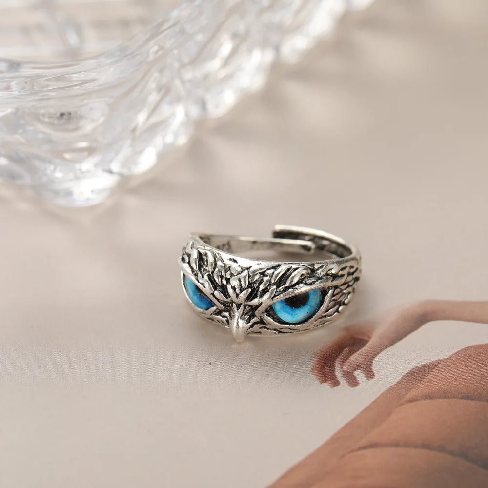 Punk Gothic Vintage Steampunk Ring Owl