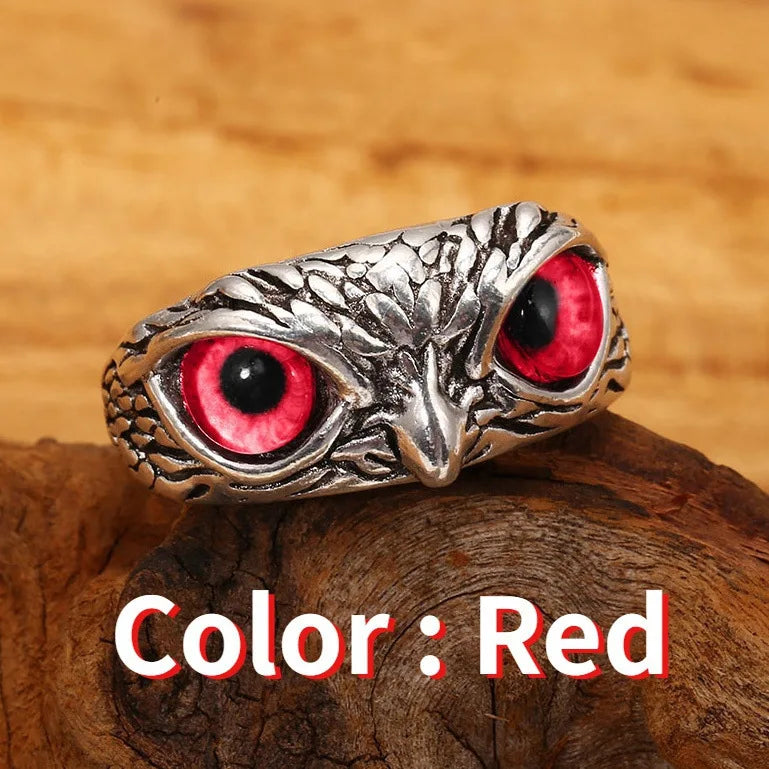 Punk Gothic Vintage Steampunk Ring Owl