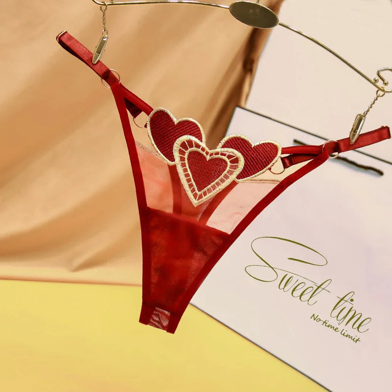 Sexy Lingerie Embroidery Thong Underwear