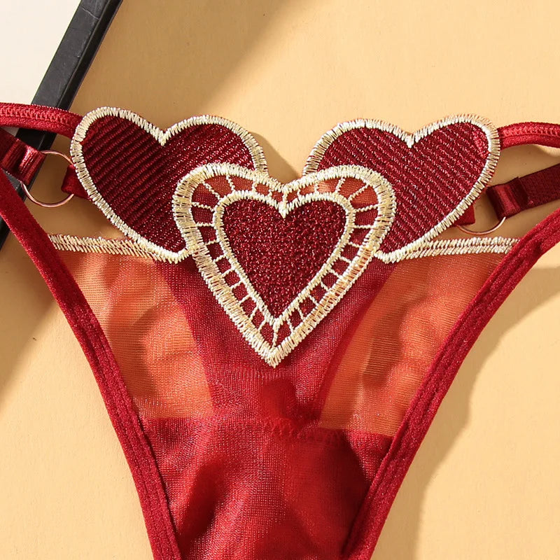 Sexy Lingerie Embroidery Thong Underwear