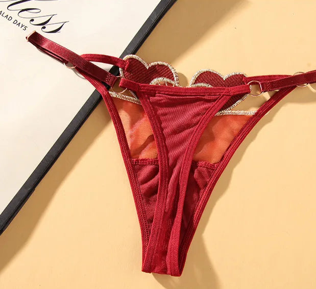 Sexy Lingerie Embroidery Thong Underwear
