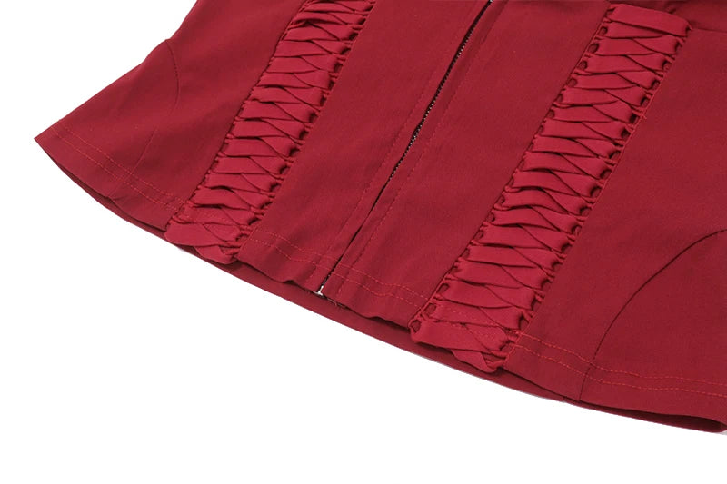 Steampunk Gothic Mesh Corset Vest Party Crop Top Backless