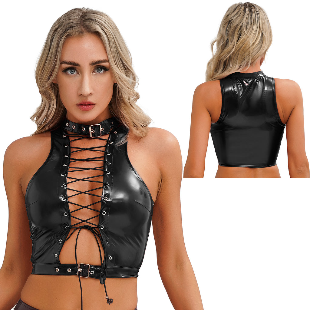 Steampunk Gothic Neo-Gothic Punk Vintage Corset Crop Top Leather