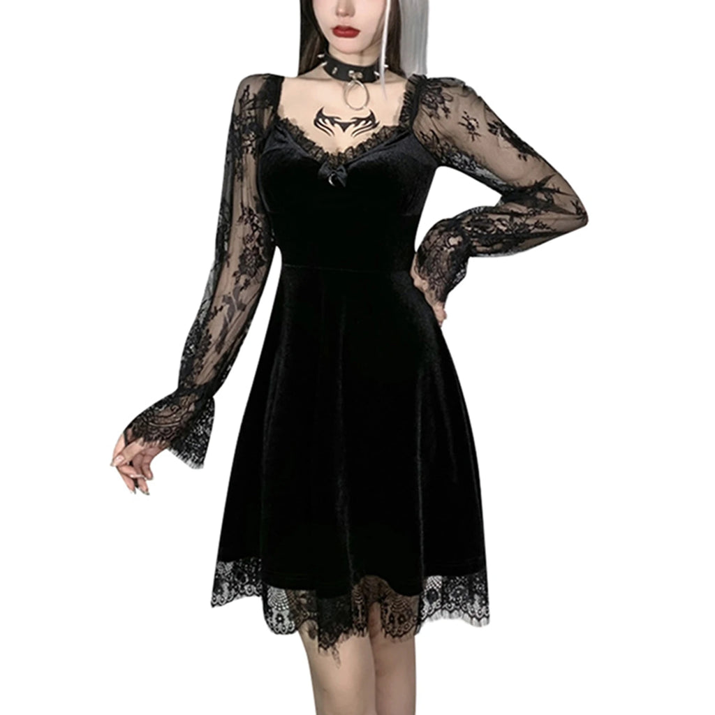 Steampunk Gothic Neo-Gothic Punk Vintage Dress Lace