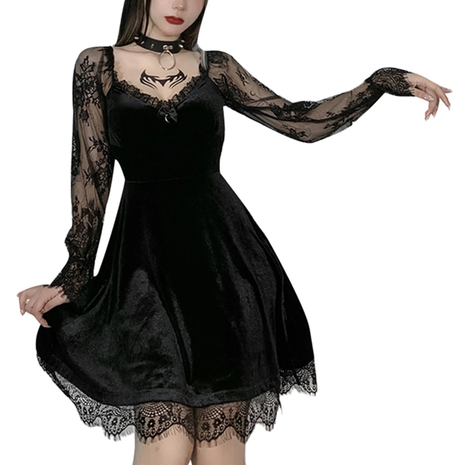 Steampunk Gothic Neo-Gothic Punk Vintage Dress Lace