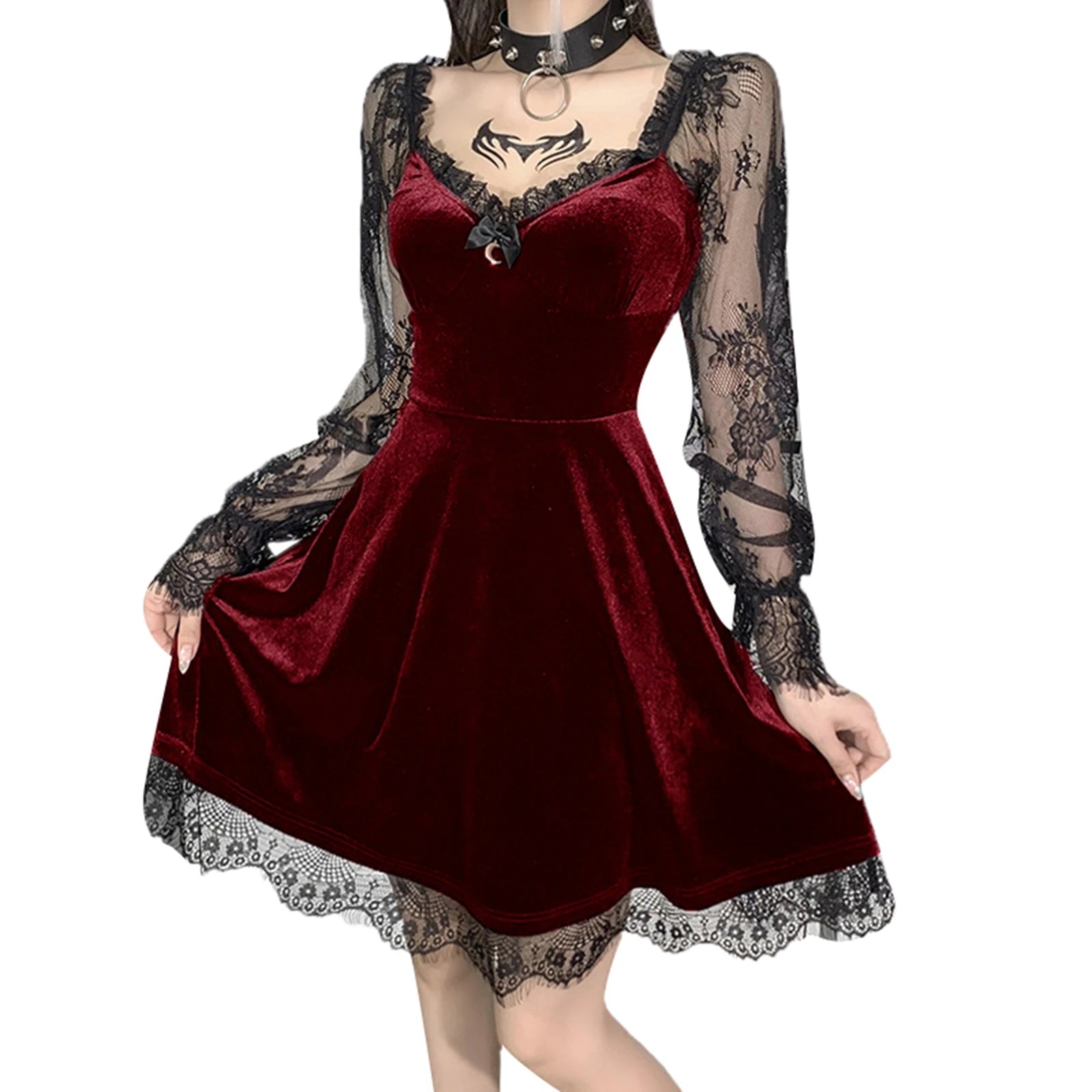 Steampunk Gothic Neo-Gothic Punk Vintage Dress Lace