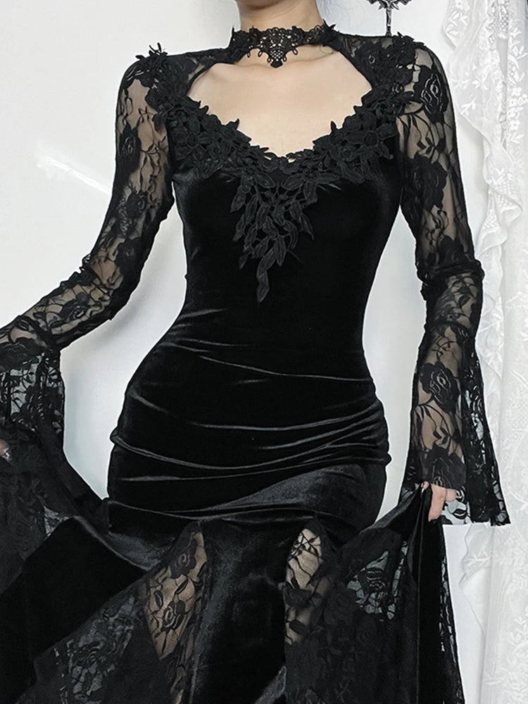 Steampunk Gothic Neo-Gothic Punk Vintage Dress Lace