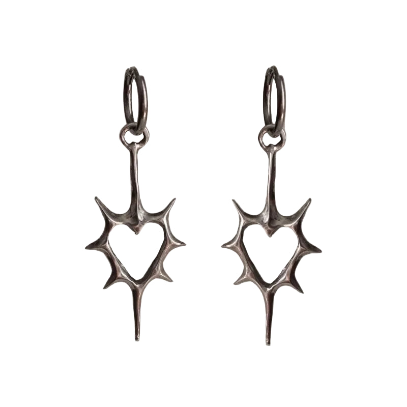 Steampunk Gothic Neo-Gothic Punk Vintage Earring Unisex Pendant Thorns Love Heart