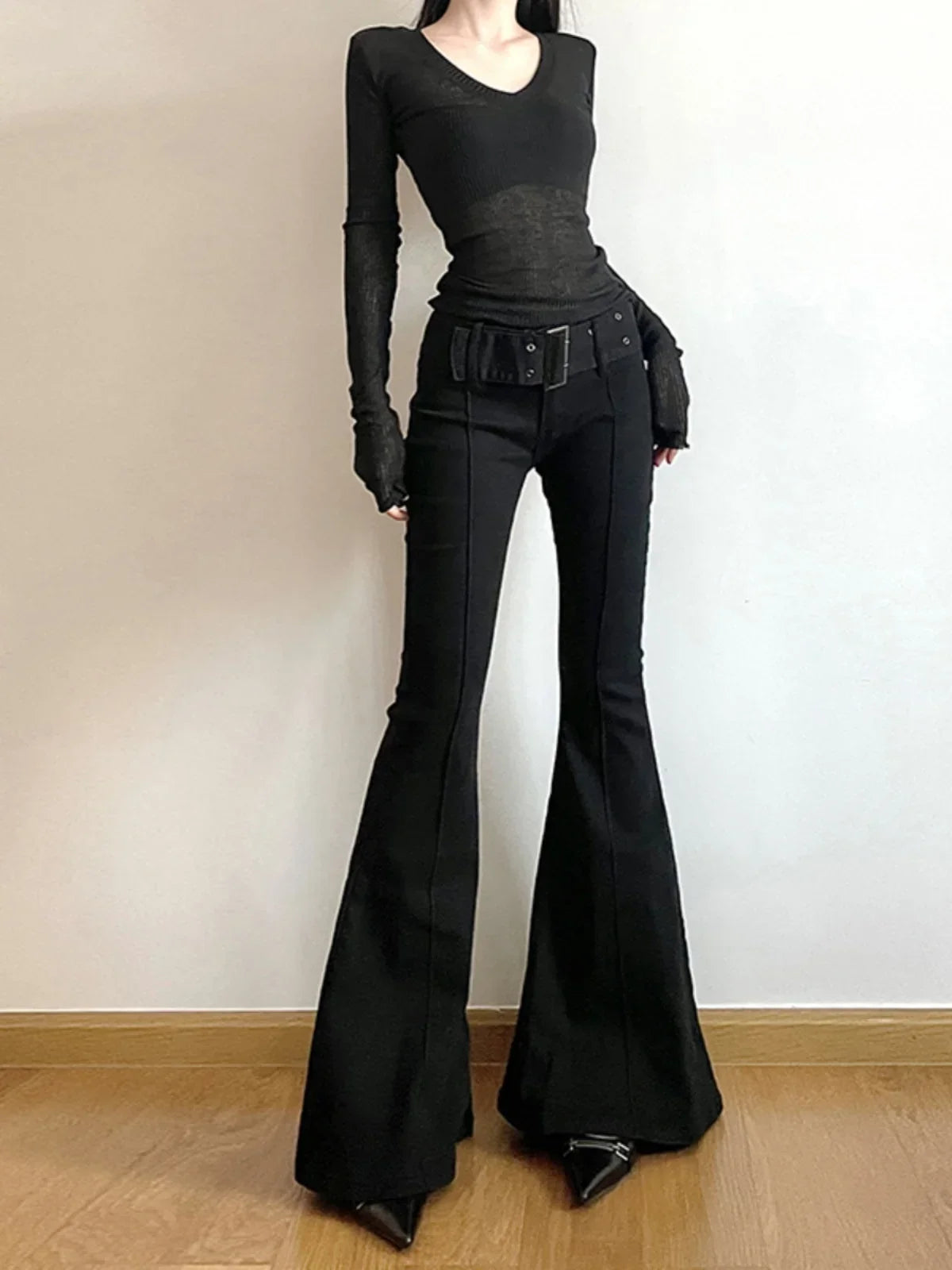 Steampunk Gothic Neo-Gothic Punk Vintage Harajuku Y2K Retro Pants Trousers Flare